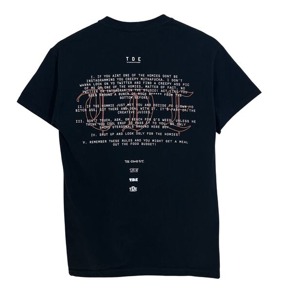 TDE Kendrick Lamar Shirt Mens Small Black Studio Rules Graphic Crewneck - Picture 3 of 5